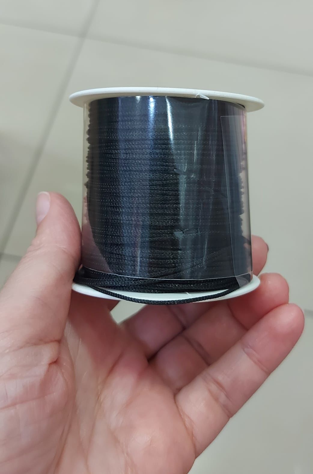 Parlak Siyah Paraşüt İpleri, 1 mm , 100 metre, Türk Malı