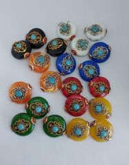Dantel Desenli Yassı Boncuklar