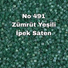 No: 491  Miyuki Delica 11/00 DB1814 | Zümrüt Yeşili İpek Saten 3 Gram